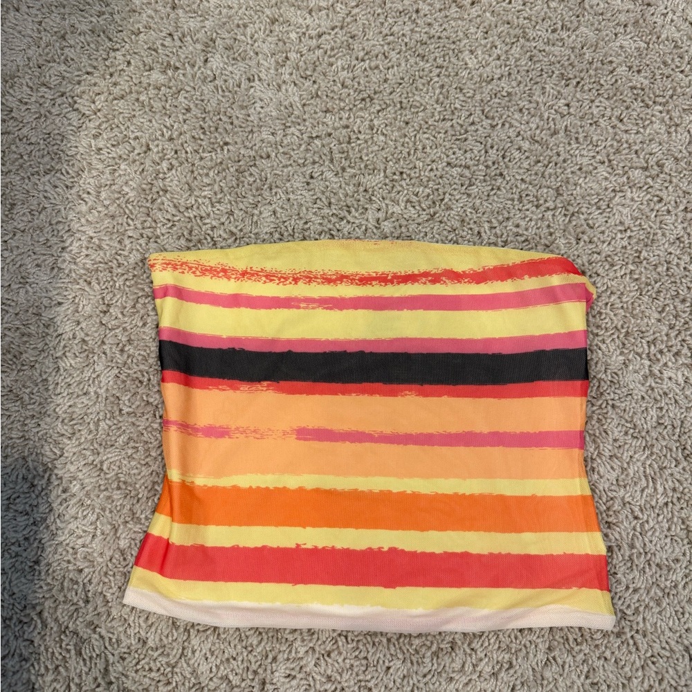 Tiger Mist Size S Striped Tube Top